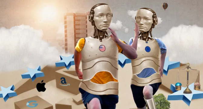 Twee racende robots