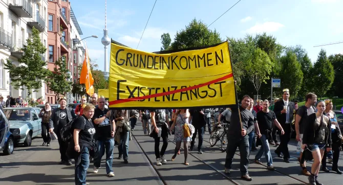 Demonstratie voor een basisinkomen in Berlijn, 2013