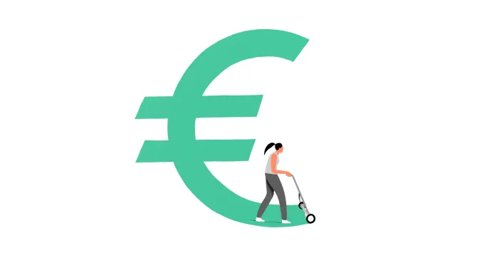 Vrouw met euroteken