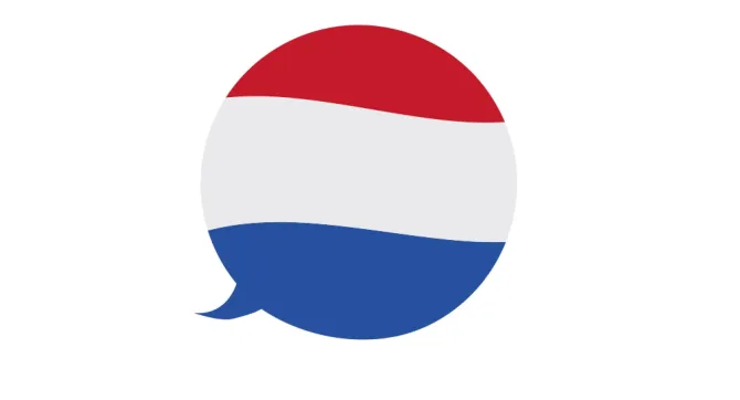 tekstballon in kleuren van Nederlandse vlag