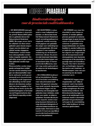 Voorbeeldparagraaf biodiversiteitsagenda provinciale coalitieakkoorden.