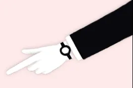 Illustratie van hand die wijst