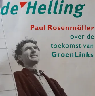 Omslag de Helling najaar 1995 met daarop Paul Rosenmöller over de toekomst van GroenLinks