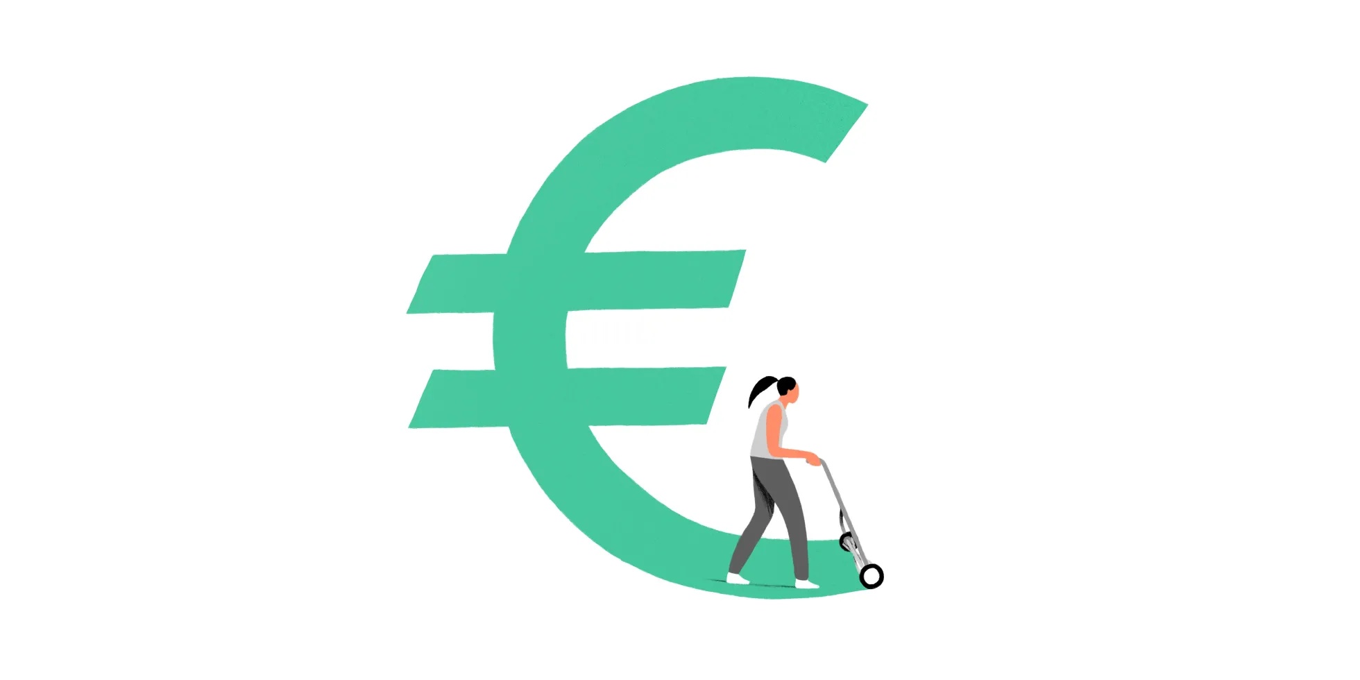 Vrouw met euroteken