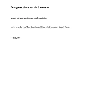 Energie opties voor de 21e eeuw