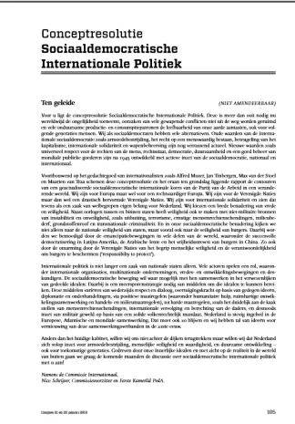 Conceptresolutie Sociaaldemocratische Internationale Politiek